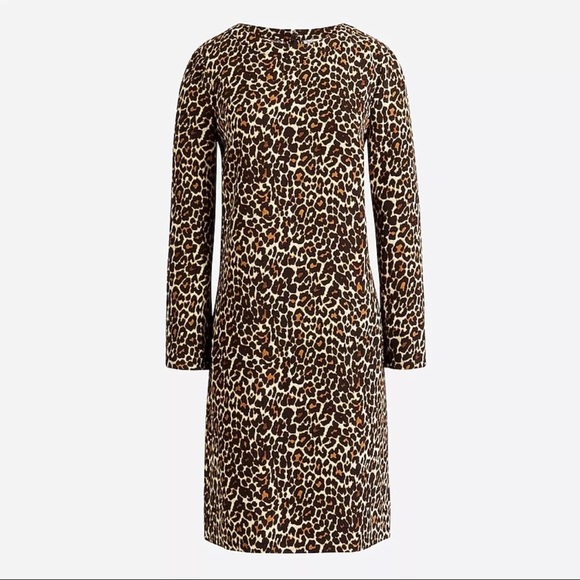 J Crew Crepe Shift Dress Leopard Print - Picture 2 of 6